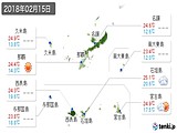 2018年02月15日の沖縄県の実況天気