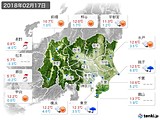 2018年02月17日の関東・甲信地方の実況天気