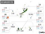 2018年02月17日の沖縄県の実況天気