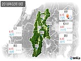 2018年02月19日の長野県の実況天気