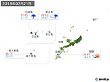 2018年02月21日の沖縄地方の実況天気