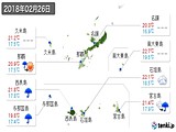 2018年02月26日の沖縄県の実況天気