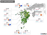 2018年03月04日の九州地方の実況天気