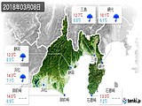 2018年03月08日の静岡県の実況天気