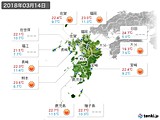 2018年03月14日の九州地方の実況天気