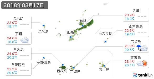 沖縄県(2018年03月17日の天気