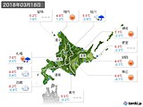 2018年03月18日の北海道地方の実況天気