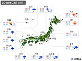 2018年03月19日の実況天気