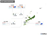 2018年03月20日の沖縄地方の実況天気