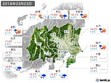 2018年03月23日の関東・甲信地方の実況天気