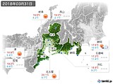 2018年03月31日の東海地方の実況天気