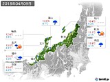 2018年04月09日の北陸地方の実況天気