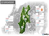 2018年04月09日の長野県の実況天気