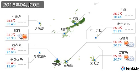 沖縄県(2018年04月20日の天気