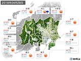 2018年04月28日の関東・甲信地方の実況天気
