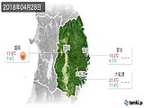 2018年04月28日の岩手県の実況天気
