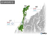 2018年05月01日の石川県の実況天気