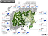 2018年05月02日の関東・甲信地方の実況天気