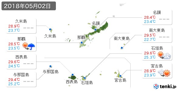沖縄県(2018年05月02日の天気