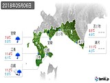 2018年05月06日の道南の実況天気