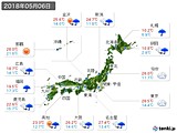 2018年05月06日の実況天気