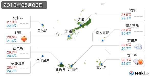 沖縄県(2018年05月06日の天気