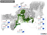 2018年05月08日の東海地方の実況天気