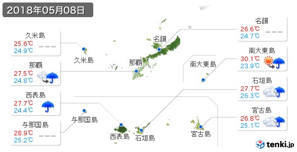 沖縄県(2018年05月08日の天気