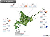 2018年05月09日の北海道地方の実況天気