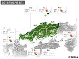 2018年05月11日の中国地方の実況天気