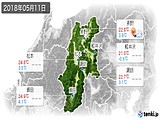 2018年05月11日の長野県の実況天気