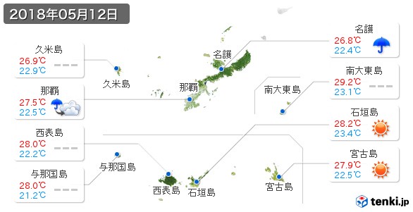 沖縄県(2018年05月12日の天気