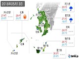2018年05月13日の鹿児島県の実況天気