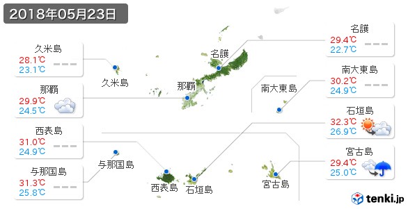 沖縄県(2018年05月23日の天気