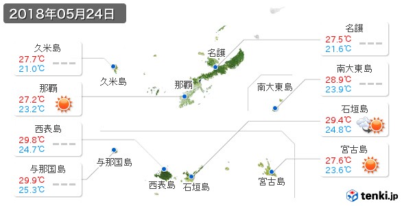 沖縄県(2018年05月24日の天気