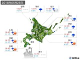 2018年05月25日の北海道地方の実況天気
