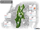 2018年05月28日の長野県の実況天気
