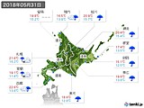2018年05月31日の北海道地方の実況天気