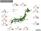 2018年06月01日の実況天気