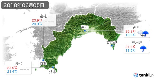 高知県(2018年06月05日の天気