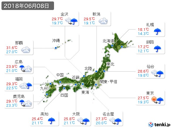 (2018年06月08日の天気