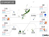 2018年06月10日の沖縄県の実況天気