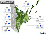 2018年06月13日の道東の実況天気