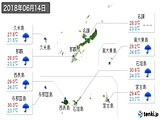 2018年06月14日の沖縄県の実況天気