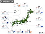 2018年06月18日の実況天気