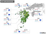 2018年06月20日の九州地方の実況天気