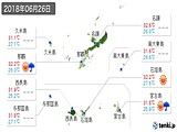 2018年06月26日の沖縄県の実況天気