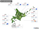 2018年06月28日の北海道地方の実況天気