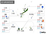 2018年06月30日の沖縄県の実況天気