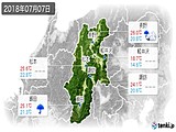 2018年07月07日の長野県の実況天気